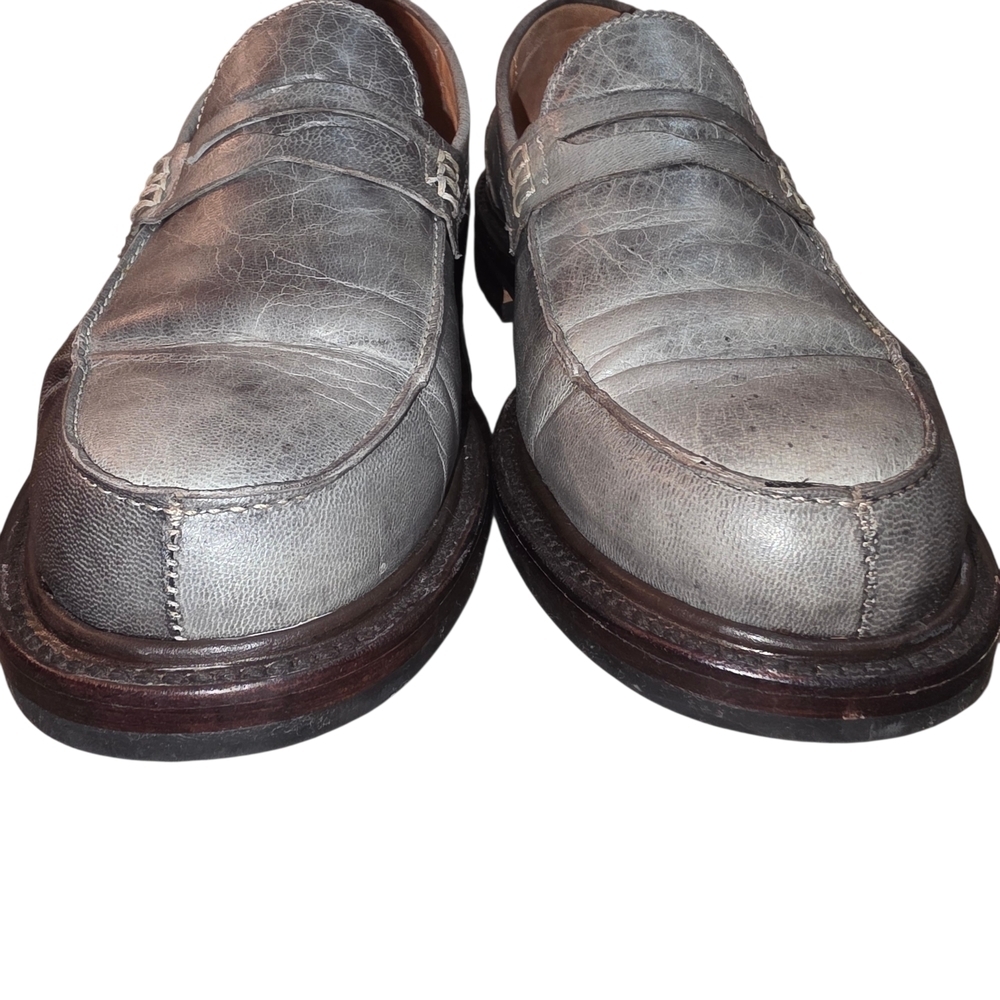 Unmarked All Season Leather Penny Loafers In Agave Sz 10 Distressed Dainite Sole